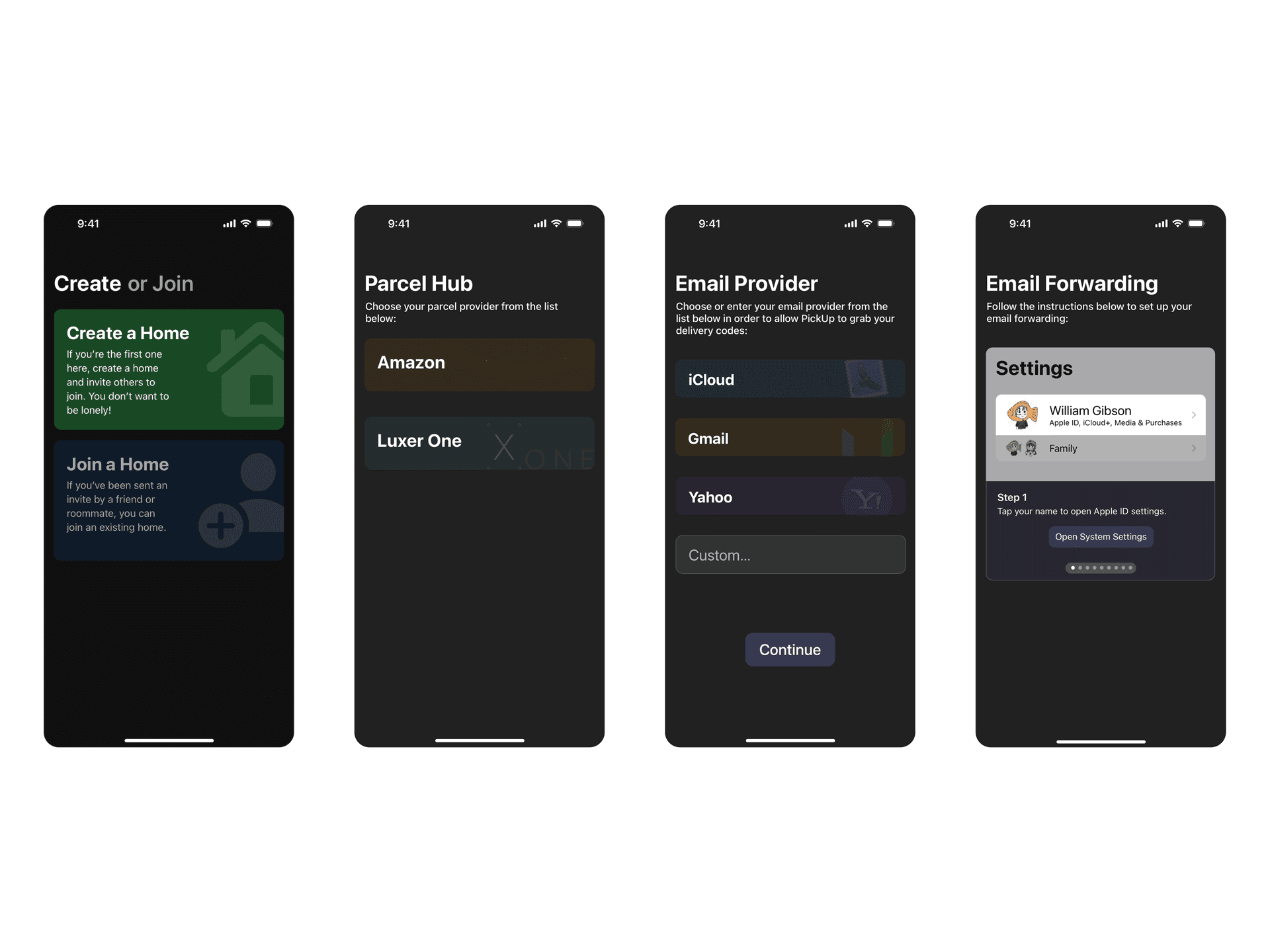 iOS design for pickup